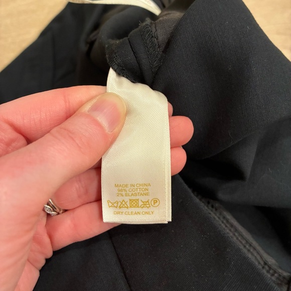 Kate Spade New York Black Ankle Cropped Bow Pant Cotton Size 14 - Picture 7 of 8